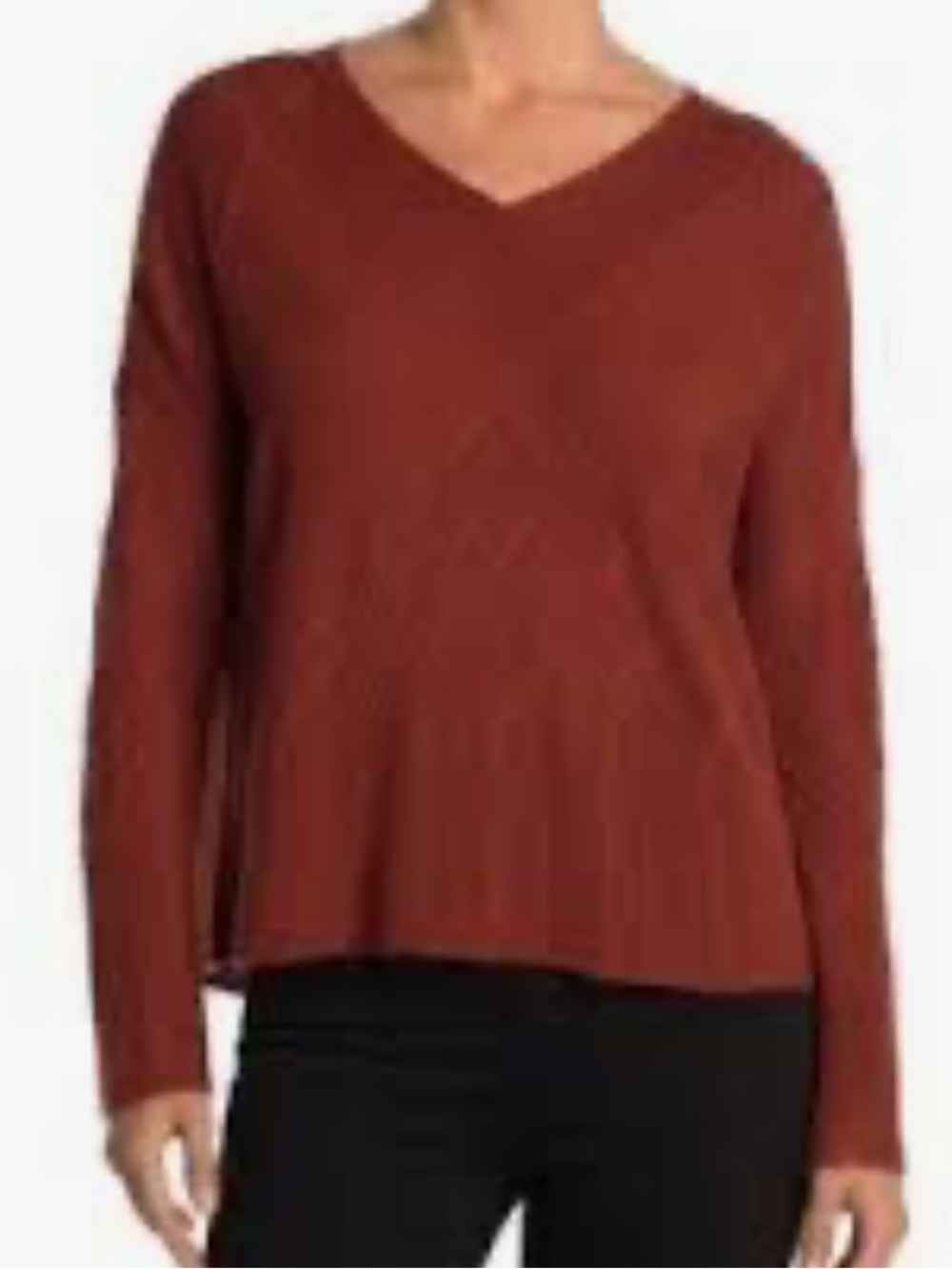 Smartwool Women's V-Neck Sweater in Rust